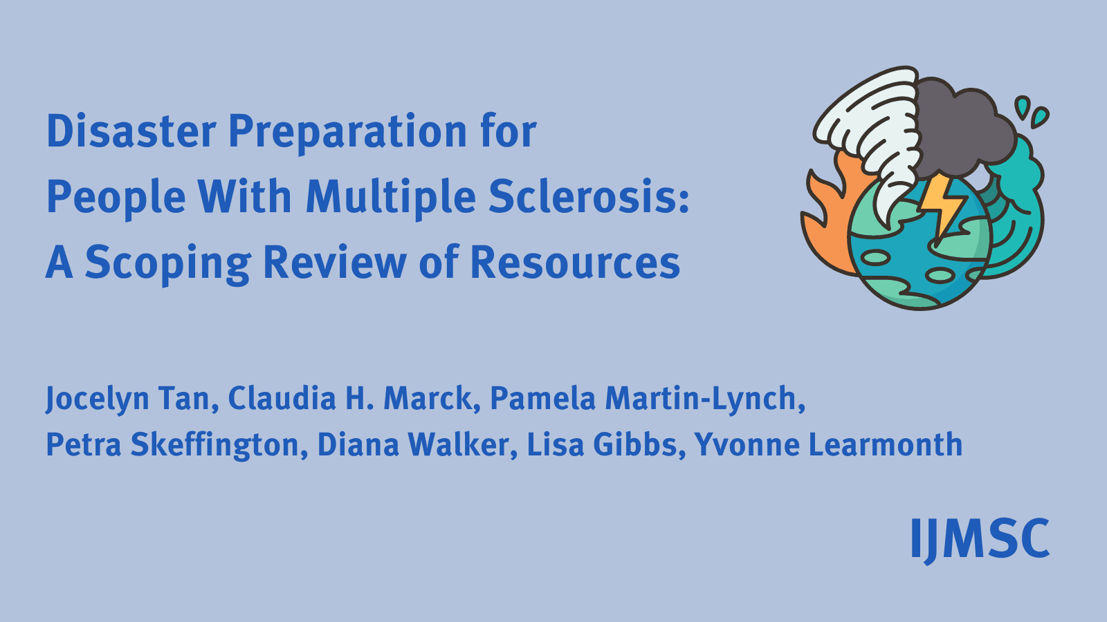 Disaster Preparation for People With Multiple Sclerosis: A Scoping Review of Resources